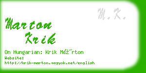 marton krik business card